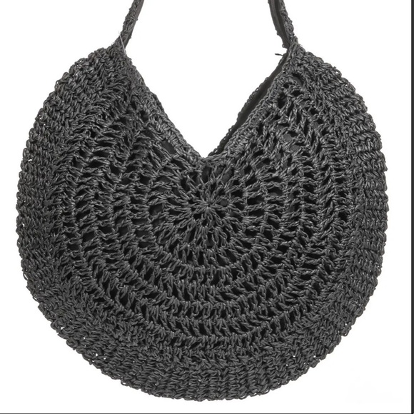 𝅺straw Braided Circle Tote Bag - Picture 2 of 7